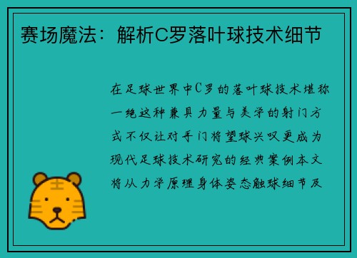 赛场魔法：解析C罗落叶球技术细节